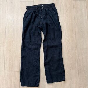 Guess Women's Black Straight Leg Linen Pants